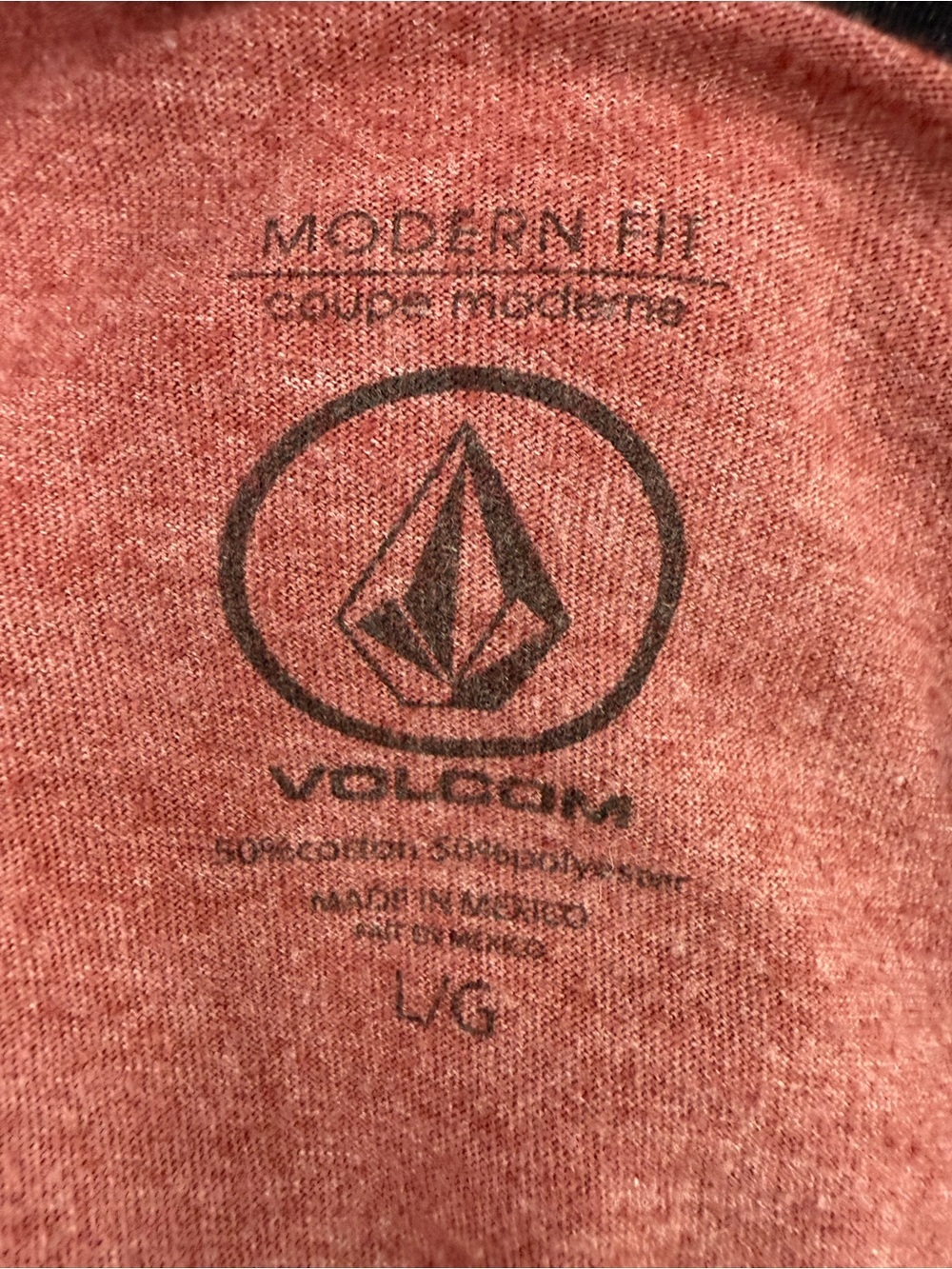 Volcom Long Sleeve Raglan Shirt - Maroon and Dark Gray - Picture 7 of 12